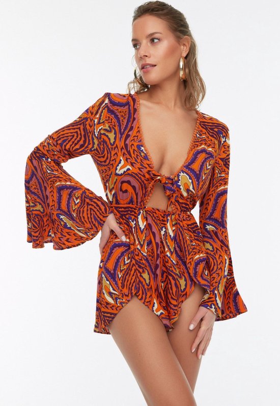 Trendyol Combinaison à manches standard et col en V pour femme