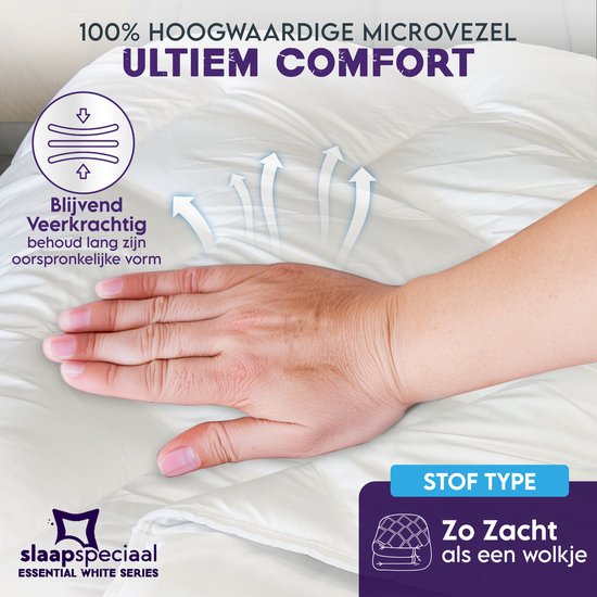 Slaapspeciaal All year dekbed enkel - Essential White Series | 140x200 - Dekbed Geschikt Voor Alle Seizoenen - Zomerdekbed & Winterdekbed - Anti Allergie - Hoogwaardige Ultra Soft - Hotelkwaliteit - Eenpersoons Dekbed