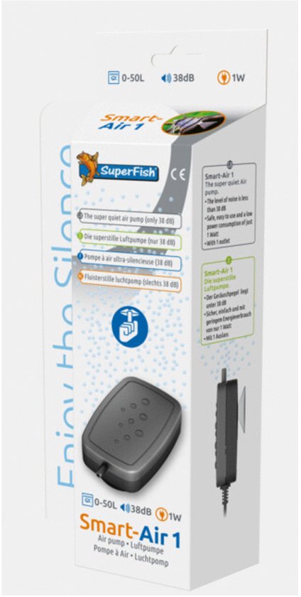 Superfish Smart-Air 1 Luchtpomp Aquarium - 19 L/H - 10 x 10 cm