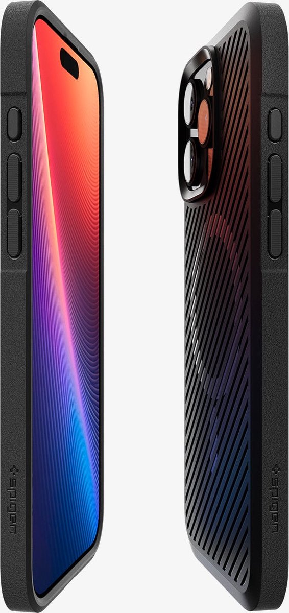 iPhone 16 Pro hoesje Spigen Core Armor zwart TPU schokbestendig Air Cushion MagSafe compatibel - Afbeelding 4