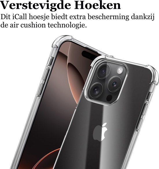 Coque adaptée pour iPhone 16 Pro Max - Protecteur d'écran Couverture Complète Glas & Appareil Photo - Antichoc Transparent avec Protège-coins Extra Coins