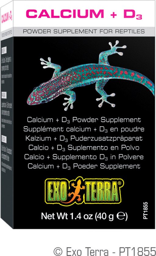 Foto: Exo terra calcium vitamine d3 reptielenvoer 90gr