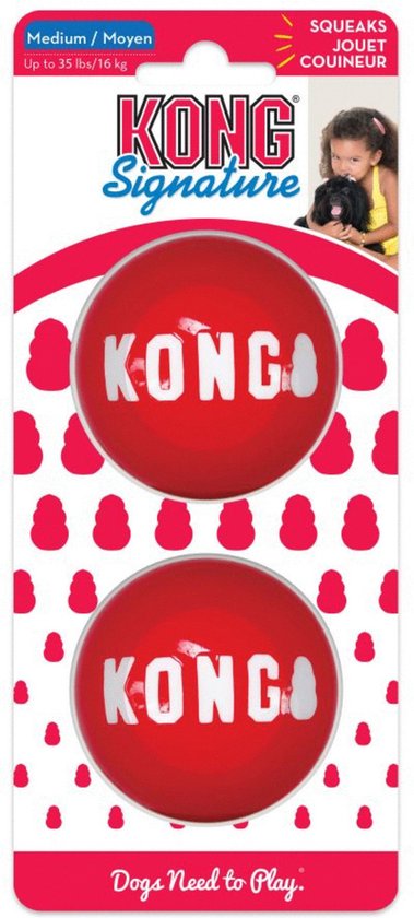 Kong Signature Balls 2-Pk Rood - - Medium
