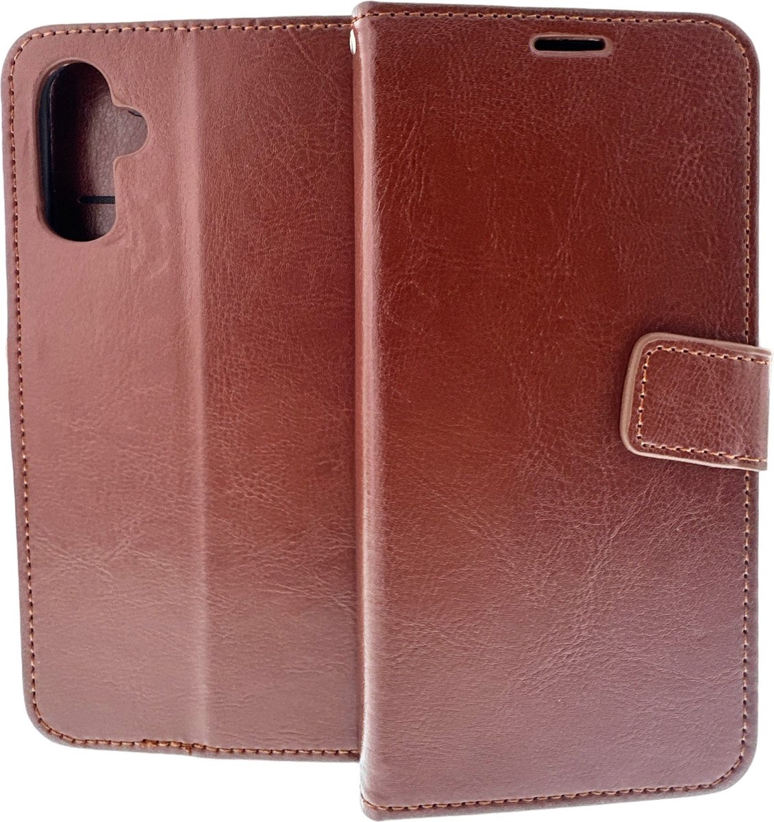 Bookcase Geschikt voor: Apple iPhone 16 Plus - Bruin - portemonnee hoesje - ZT Accessoires