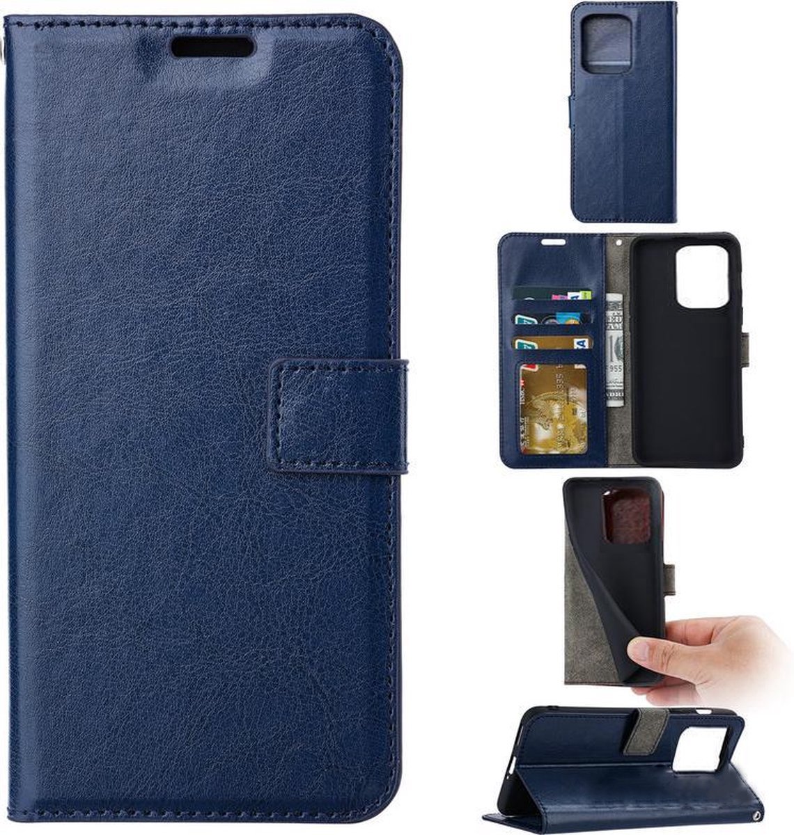 Bookcase Geschikt voor: Apple iPhone 16 Pro - Blauw - portemonnee hoesje - ZT Accessoires