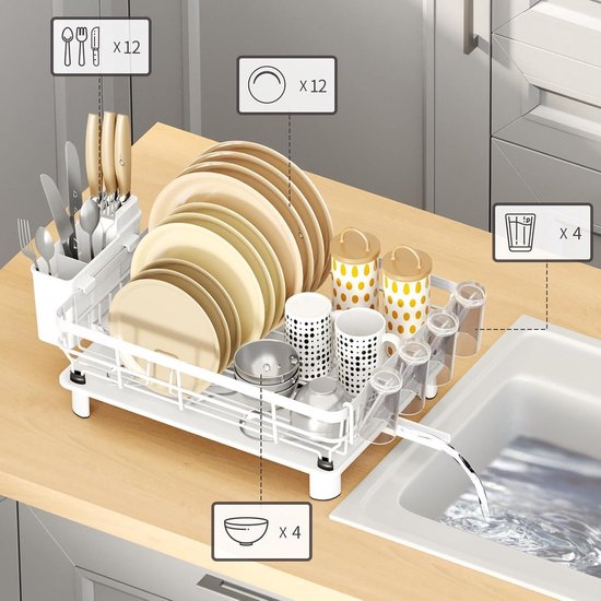 JOUING Afdruiprek met Lekbak Dish Drying Rack