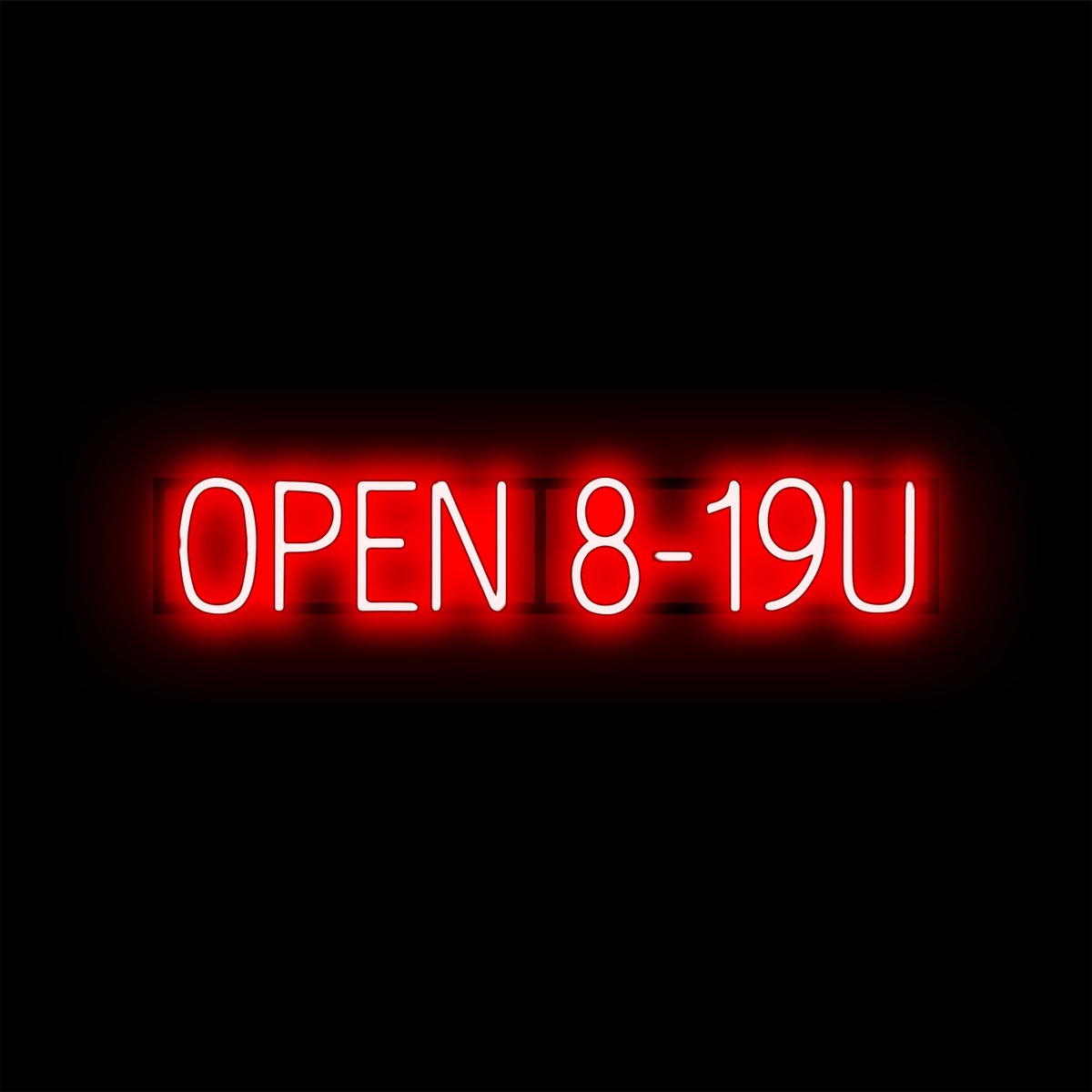 OPEN 8-19U - Lichtreclame Neon LED bord verlicht | SpellBrite | 85,31 x 16 cm | 6 Dimstanden & 8 Lichtanimaties | Reclamebord neon verlichting