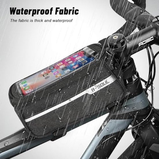 Foto: Fietstas frame fietstas stuur fietsframetas mobiele telefoon tas fiets waterdicht stuurtas fiets met tpu touchscreen frametas fiets voor mobiele telefoons onder de 7 inch