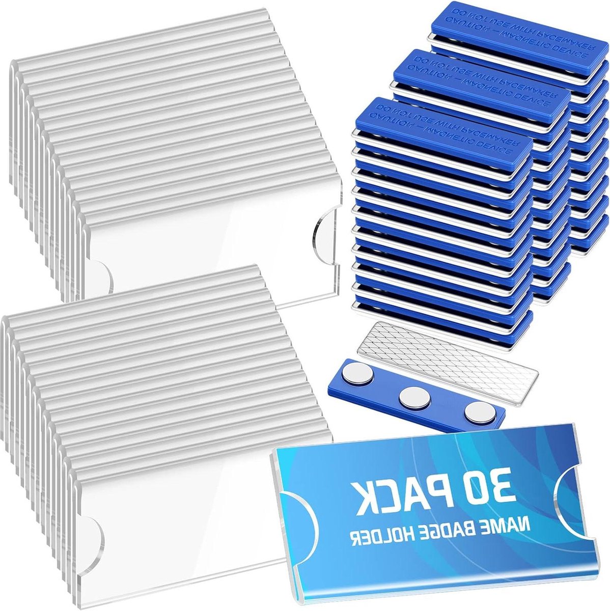 Magnetische naamlabels houder - blanco ID-houders - afdrukbaar naamlabel - school en werkkleding - acryl bord displayhouder