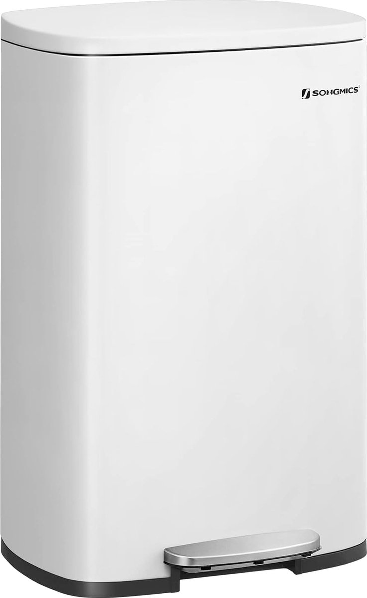 Goedkoopste FurnStar - Pedaalemmer - Keukenemmer 50L - Pedaalemmer voor Keuken - Vuilnisbak - Soft Close - Opstappel - Staal - Binnenemmer - Wit