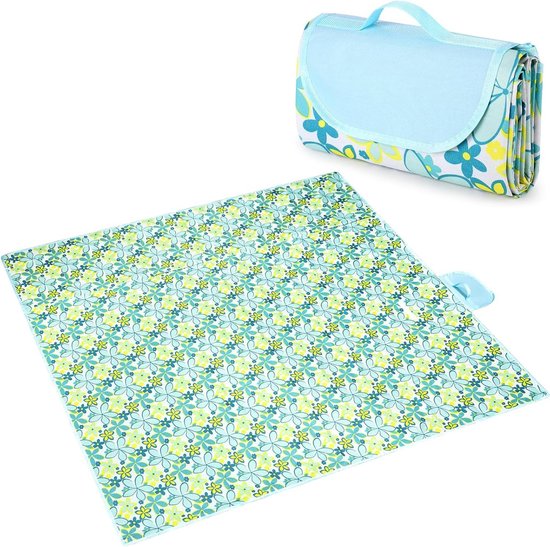 Outplea Waterdichte Picknickdeken 200x200 Cm – Opvouwbaar, Machinewasbaar, Met Handvat – Zand- En Vochtbestendig, Perfect Voor Strand, Gras En Camping
