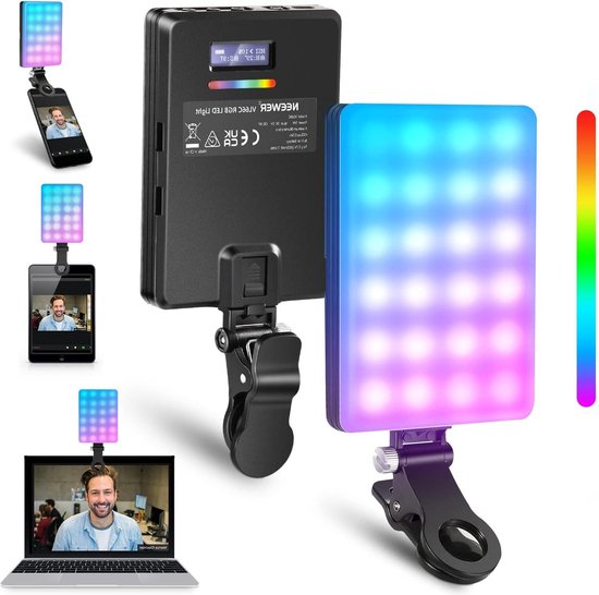 Selfielamp 2500-9500K Met 60 LED - Videolicht Met Klem En Telefoonhouder CRI 95+