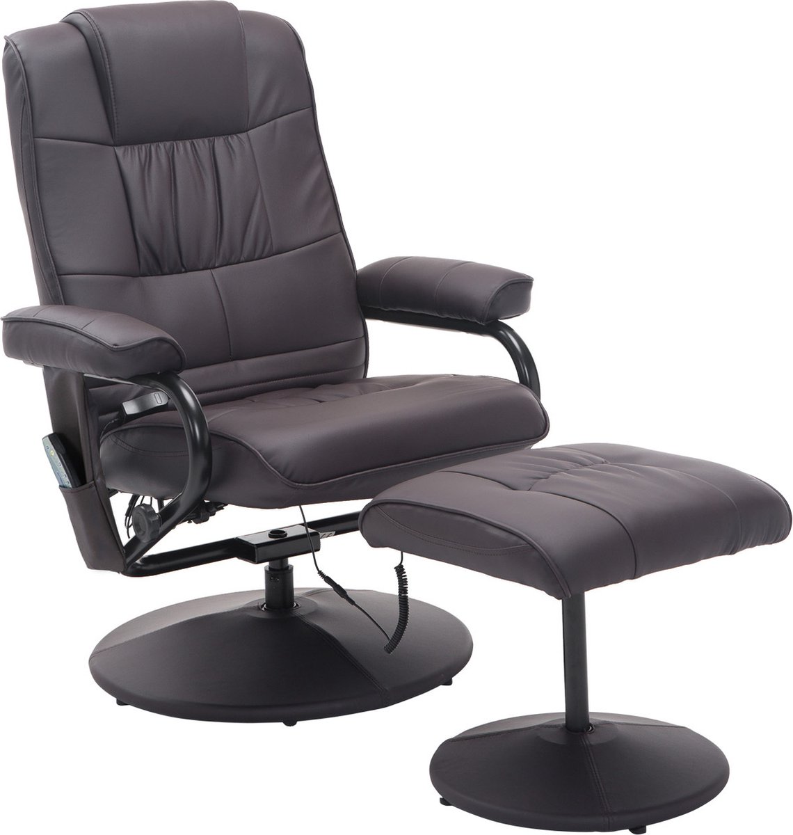 HOMCOM Massagestoel met Voetenbank 10 Vibratiepunten Bruin