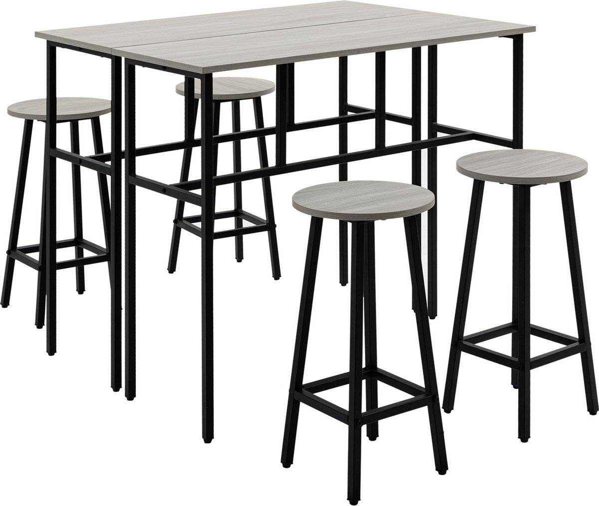 HOMCOM Bartisch-Set mit 4 Hockern 835-678