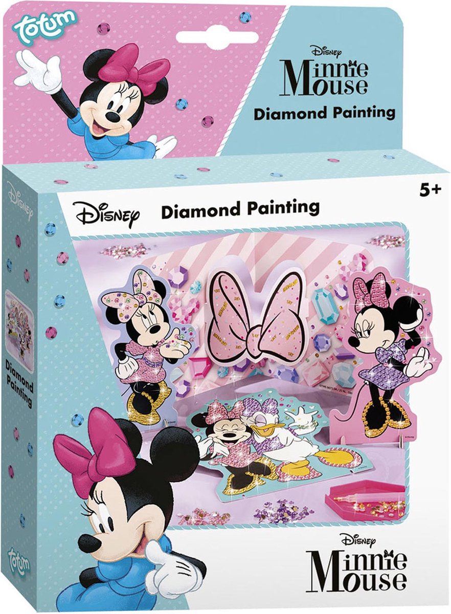 Totum Disney classics Minnie Mouse figuren versieren met strass steentjes - creatief knutselpakket