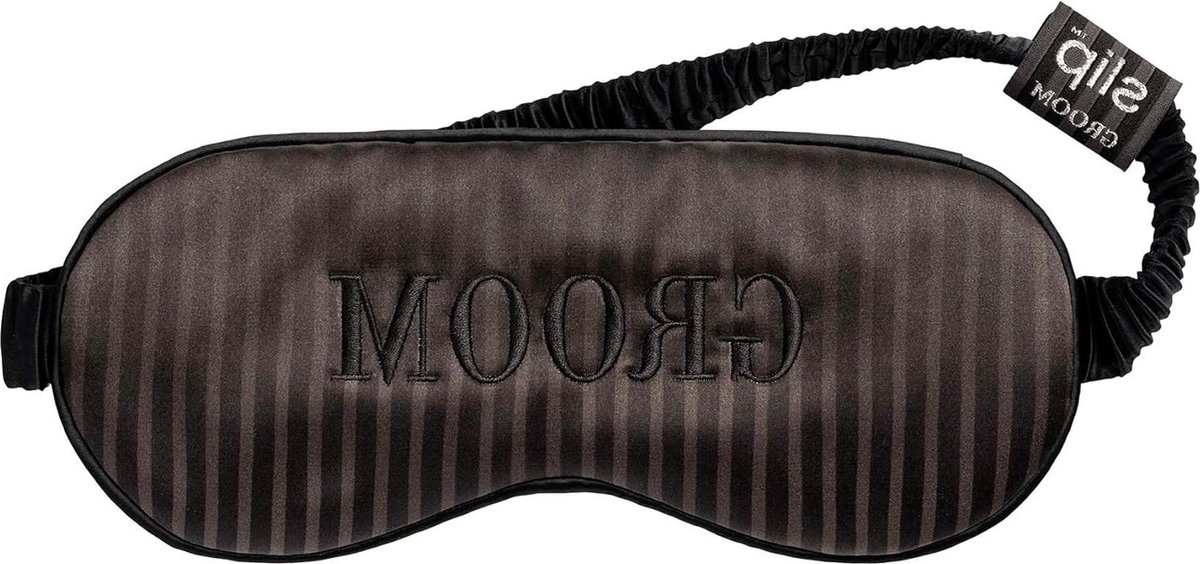 Comfortabel zijden slaapmasker voor de bruidegom - huidvriendelijk - puur zijden oogmasker - 100% moerbeizijde - zwart