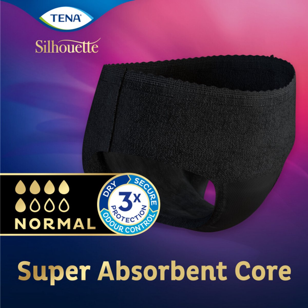 Goedkoopste TENA Silhouette Plus - low waist incontinentiebroekjes - Black - L - 20 stuks
