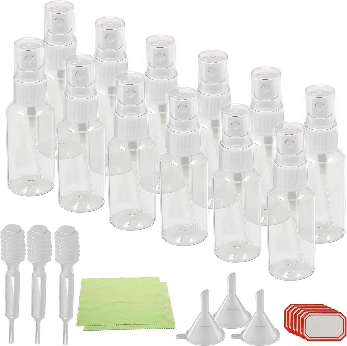 Goedkoopste 12 Stuks Fijne Mist Spuitflessen - Transparante Reisflesjes voor Toiletten - Vloeibare Containers voor Cosmetische Make-up