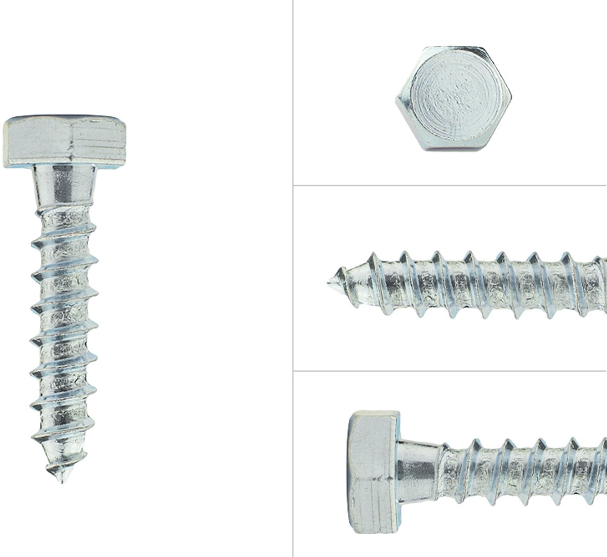 Houtdraadbouten Verzinkt M10 x 45 mm | Doos 100 stuks