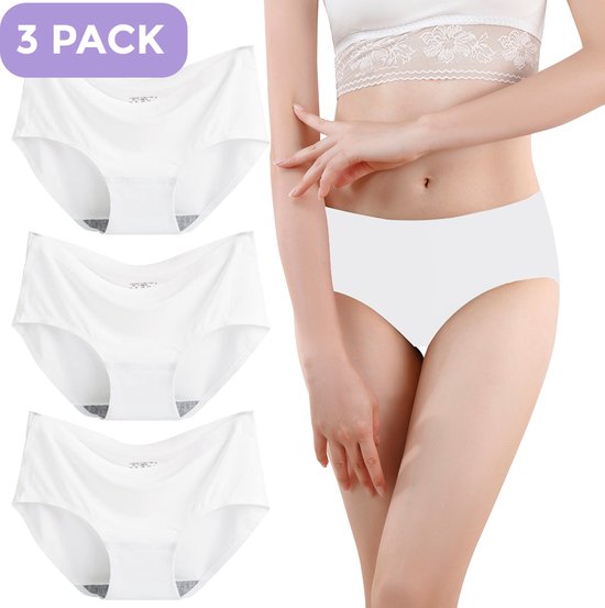 Naadloze Slip voor Dames - Naadloos ondergoed dames - Maat M - Wit - Set van 3 - Ultrazacht - Naadloos ondergoed dames - Seamless ondergoed dames - Invisible string - Naadloze string