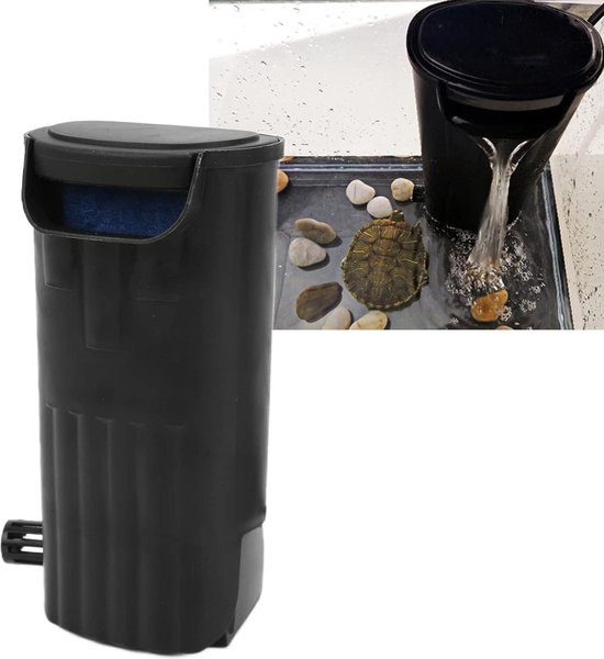 Foto: Aquarium filter voor laag waterniveau en dook aquarium interieur filter voor kleine aquarium schildpadden houder