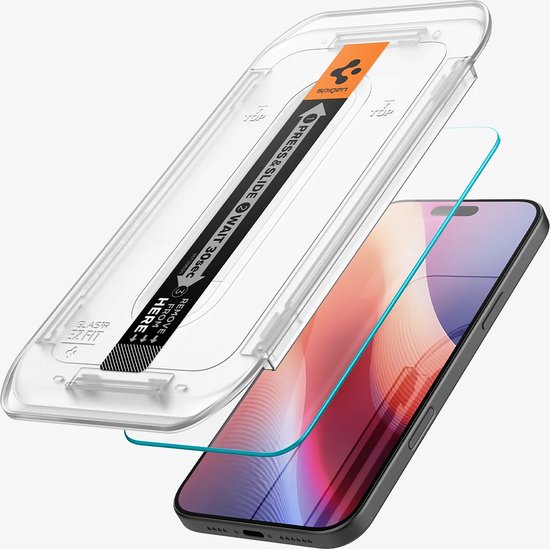 Spigen EZ Fit Screen protector geschikt voor iPhone 16 Pro met installatie tools - 2 Stuks