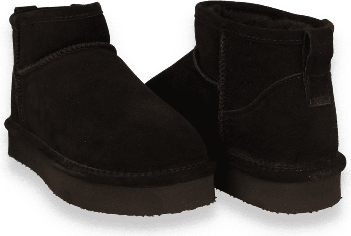 Bianco Dames Enkellaars Biasnow Flatform Suede Black ZWART 37