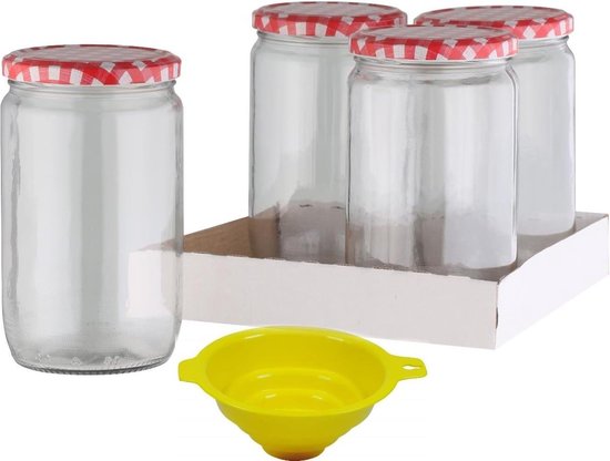 Weckpotten jampotten 230 ml - inclusief vultrechter - Viva-Haushaltswaren jampotjes met deksel