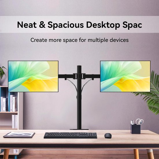 SVITA GIMPO 12-27 inch monitorhouder tafel 1 monitor in hoogte verstelbaar met kanteling VESA 75/100 zwart