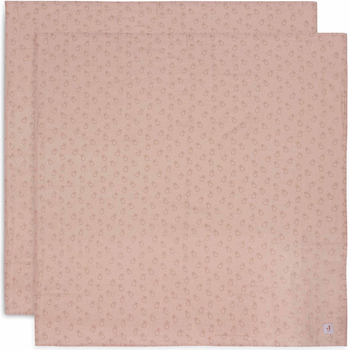 Goedkoopste Jollein x Nijntje - Hydrofiele Doek Large 115x115cm - Inbakerdoek, Spuugdoekjes, Baby Doeken - Zacht Katoen - 2 Stuks - Miffy Silhouettes Wild Rose