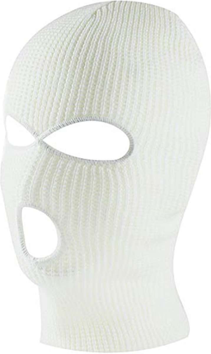 Bivakmuts Driegats I Facemask I Skimuts I Bivak I I Wintersport I Motor/Schooter/Fiets Muts I Universeel I Wit