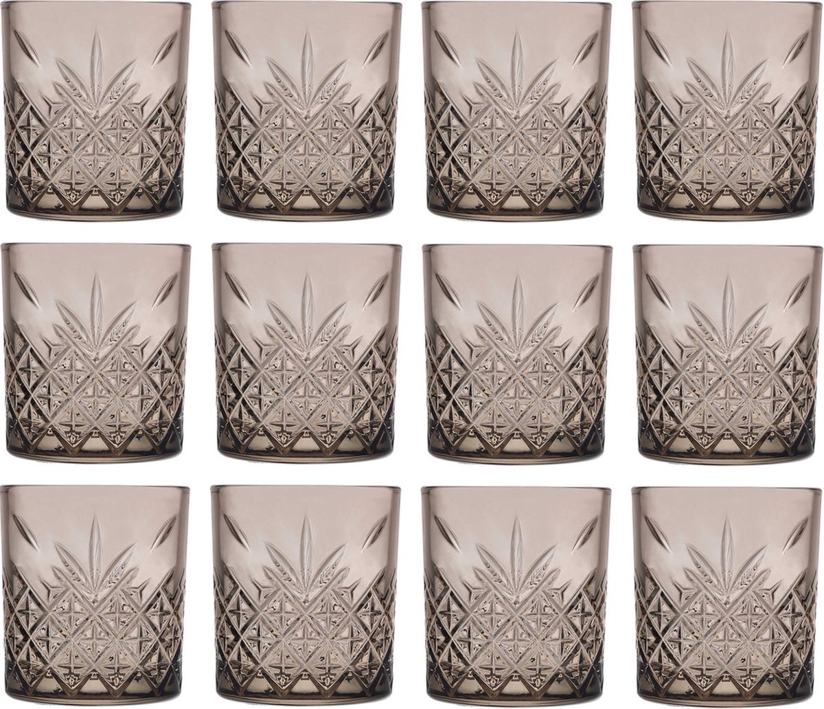 Pasabahce - Timeless - Tumbler - Waterglas - Whiskyglas - Zwart - Set van 12 - 345 ml
