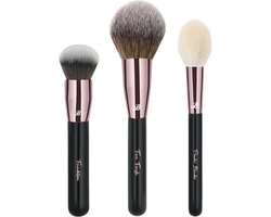 Boozyshop ® Ultimate Pro 3 pc Face Brush Set – Complete Gezichtskwastenset – Foundation, Poeder & Finishing Kwasten – Voor Een Perfecte, Egale Make-up Applicatie