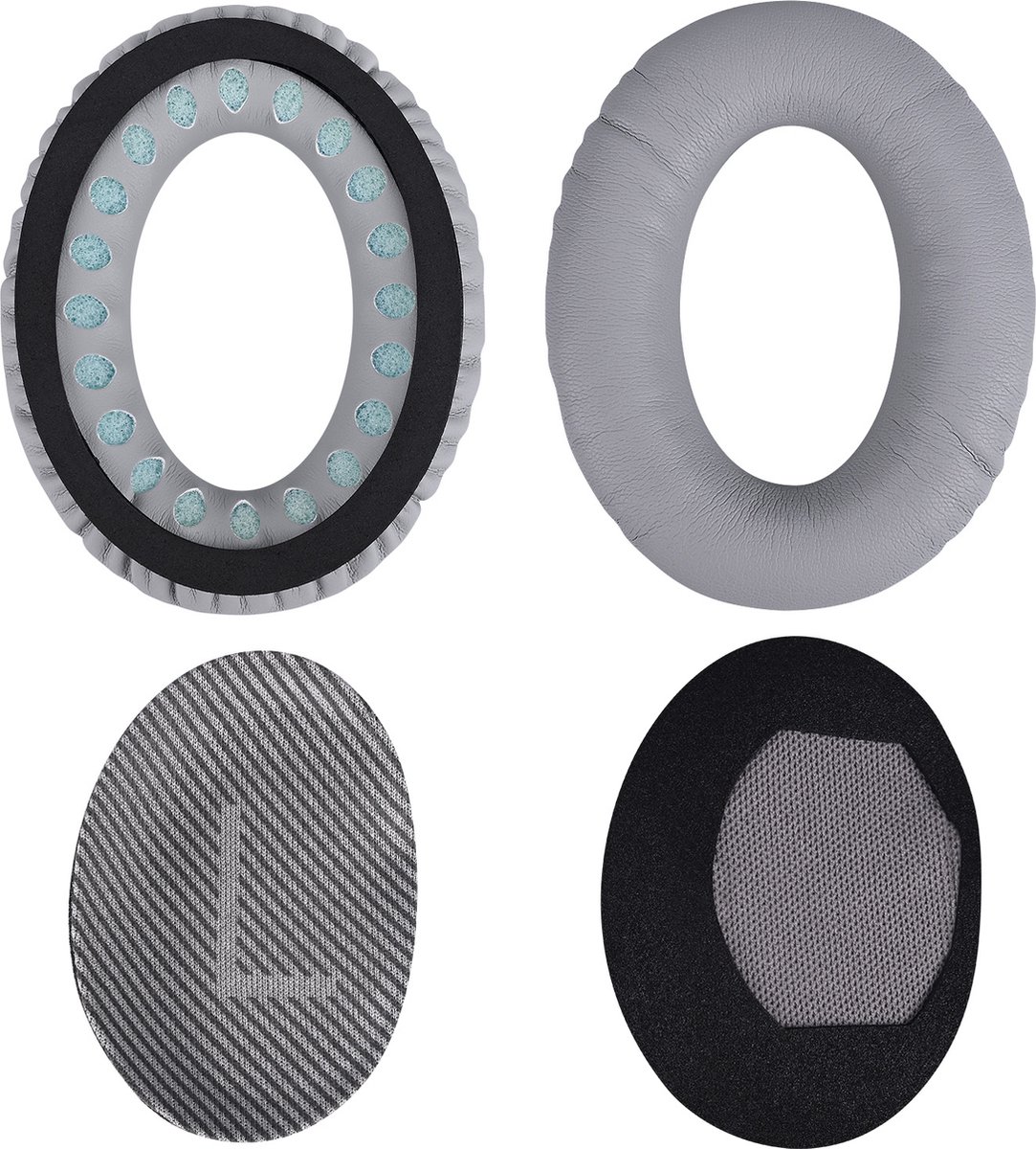 Vervangende Oorkussens voor Bose QuietComfort 35 (QC35)/Bose Quiet Comfort 35 II (QC35 II) Over-ear Hoofdtelefoon van MMOBIEL - Protein PU Koptelefoon Oorkussens - Hoofdtelefoon Earpads – Licht Grijs thumbnail 4