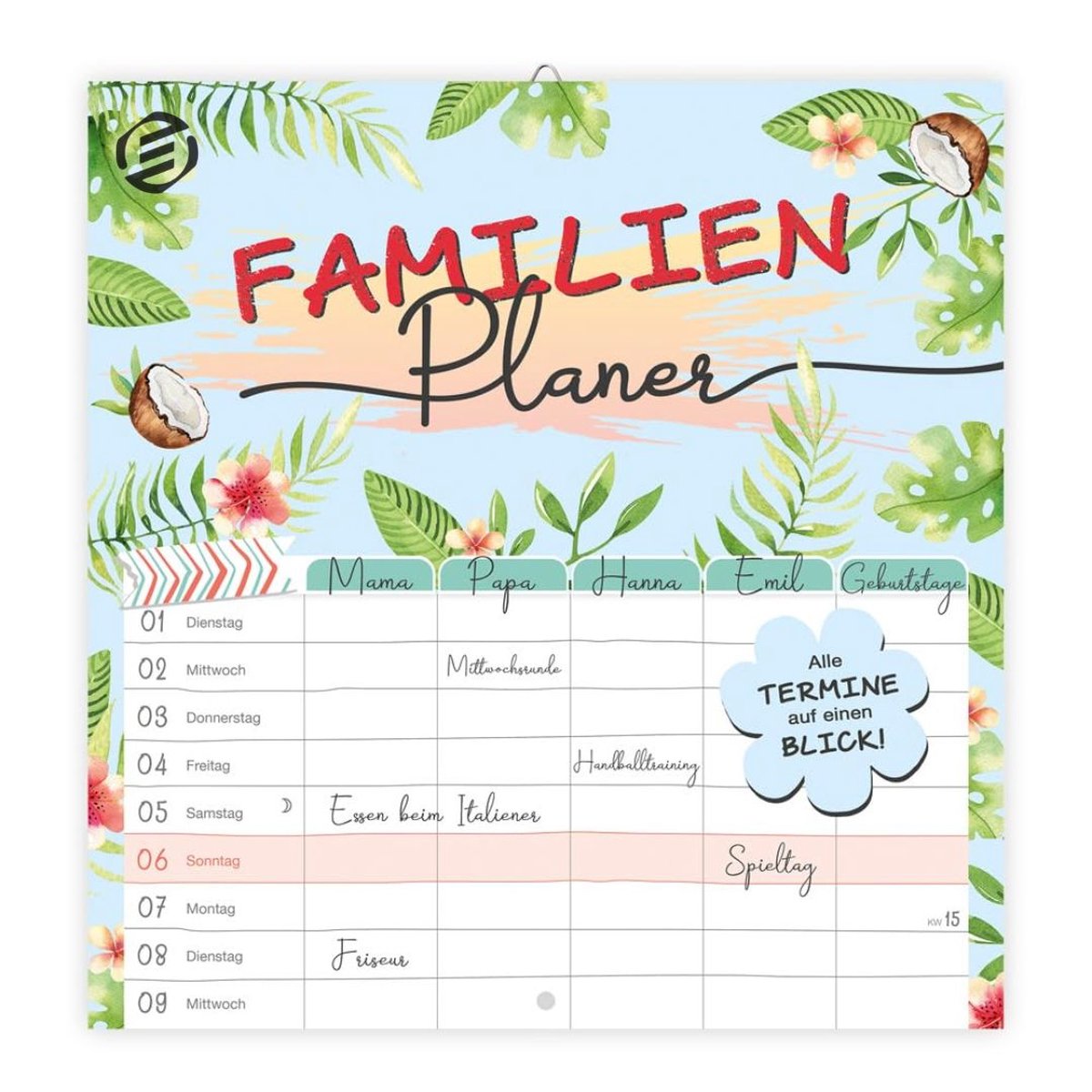 Equivera Famillieplanner 2025 - Familyplanner 2025 - Gezinsplanner - Kalender - Weekplanner - Weekoverzicht - tot 18 Maanden