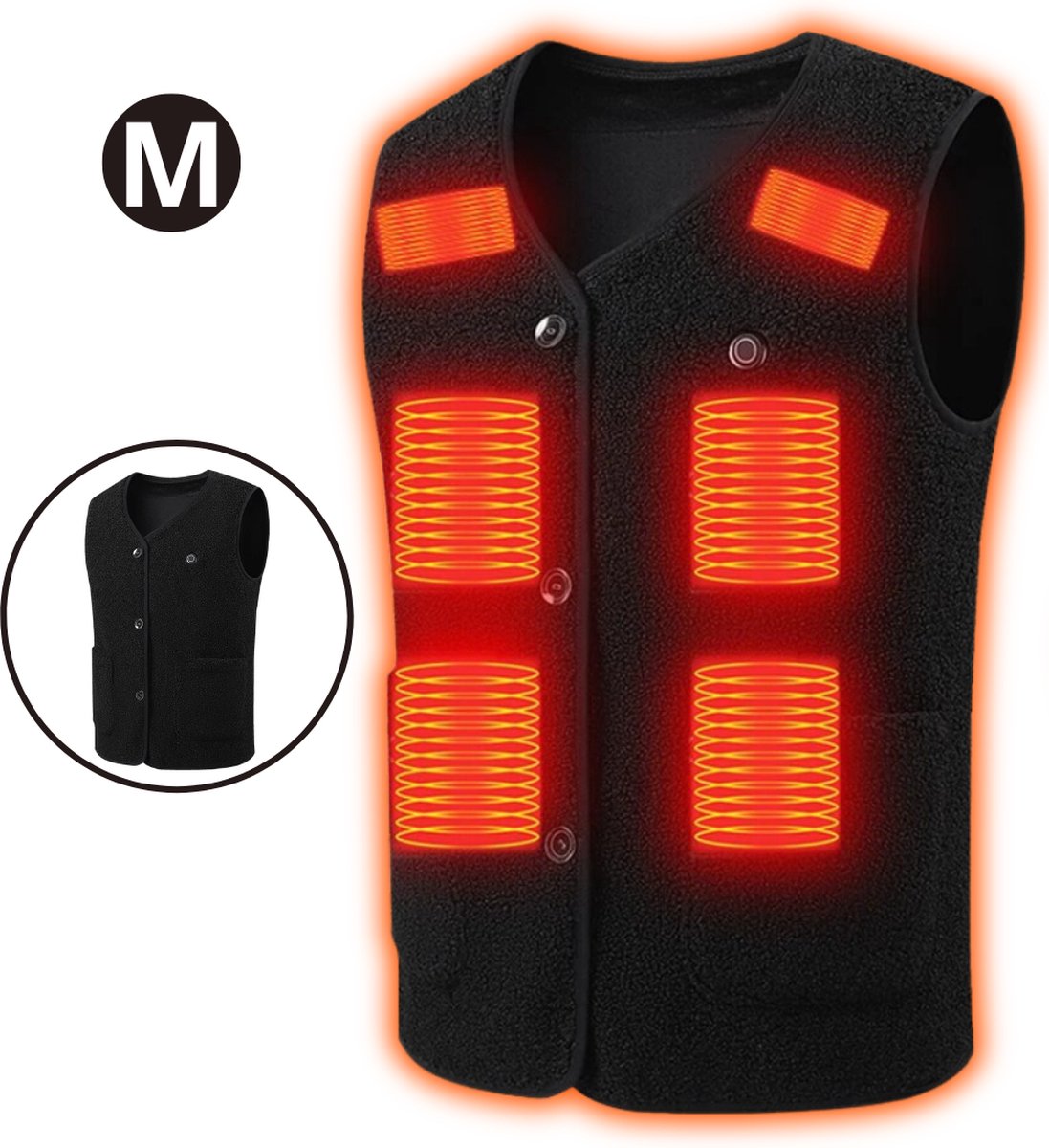 Bovista Verwarmde Bodywarmer Heated Vest Elektrische Bodywarmer Extra Warm Zwart