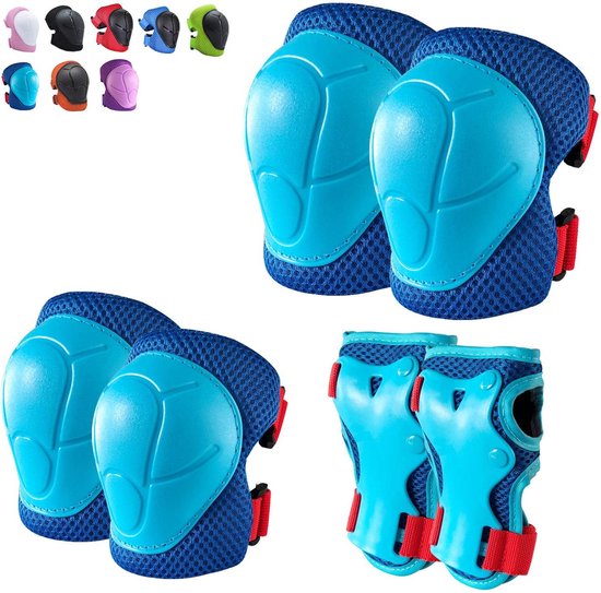 Kit Protection Enfants 7 Pièces - Genouillères, Coudières, Protège-poignets (3-8 Ans), Pour Roller, Vélo, Skate