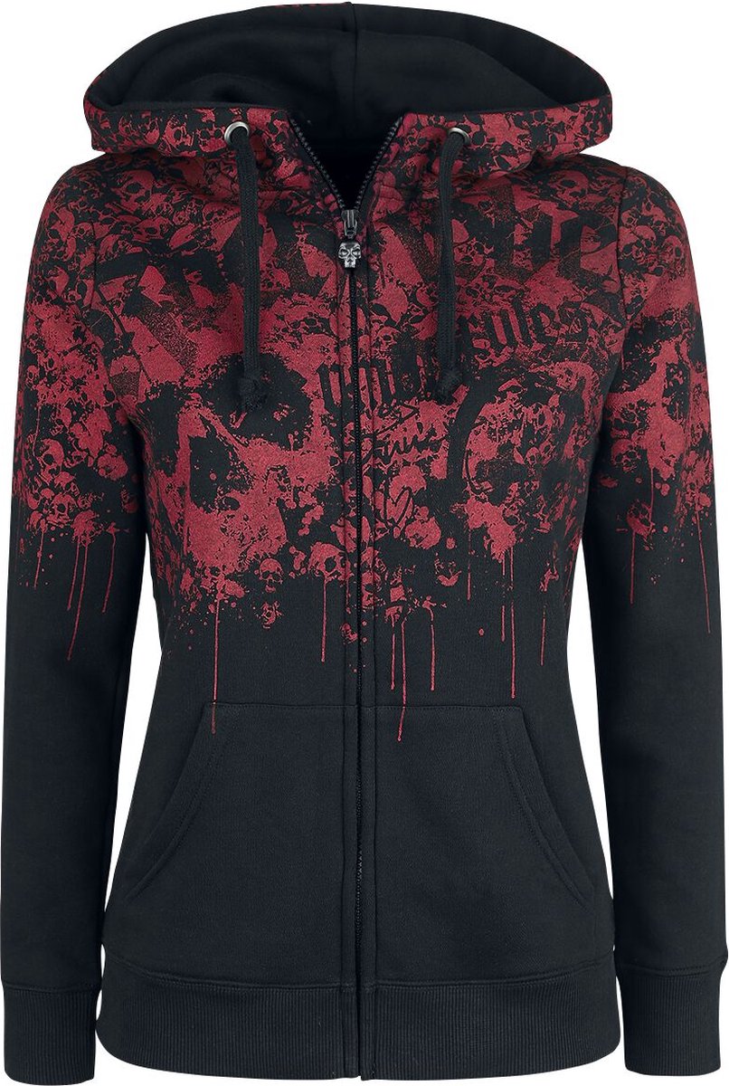 Rock Rebel by EMP Zwarte hoodie met rode opdruk - Dames - XXL