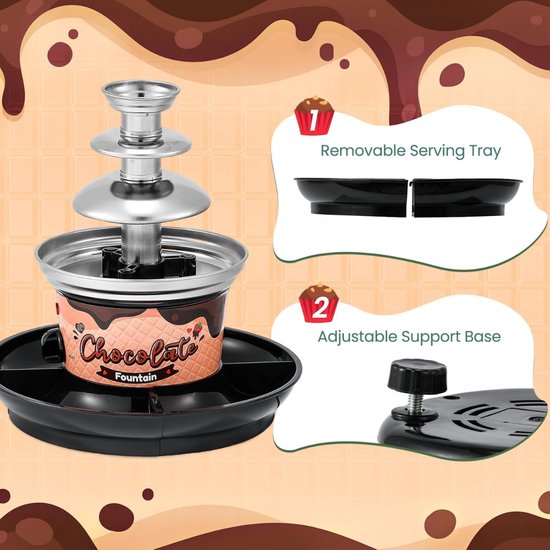 Excellent Houseware 411697 Chocolade fondue Set 4 keramiek chocoladefondue