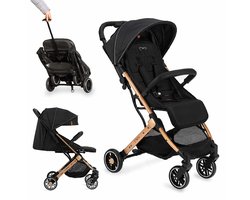 MoMi Estelle Kinderwagen - Lichtgewicht Buggy - Compact Opvouwbaar - Met Verstelbare Rugleuning - Reisbuggy 6+ Maanden - Zwart