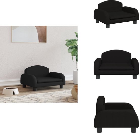 vidaXL Hondenbank Hondenmand Hondenbed Hondenmeubel Hond Bank Kunstleer Zwart