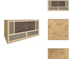 vidaXL Terrariums - Terraria - Glazen Terrarium - Glazen Bak - Terrarium 80x40x40 cm bewerkt hout