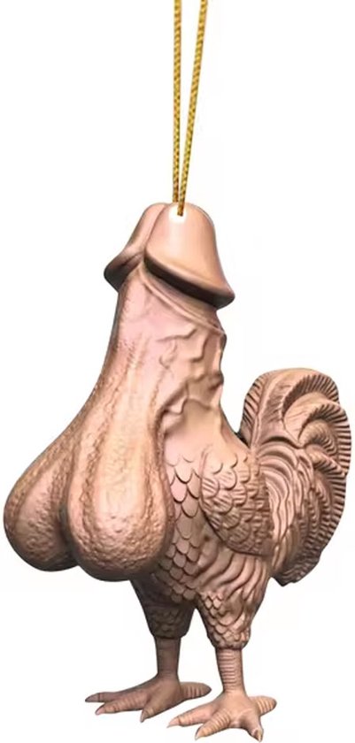 Foto: Penis kip sleutelhanger en spiegel in auto hanger haan cock kado 2d print