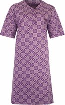 Medaillon Dames Nachthemd - Slaapkleedje - Katoen - Lila - Maat 3XL