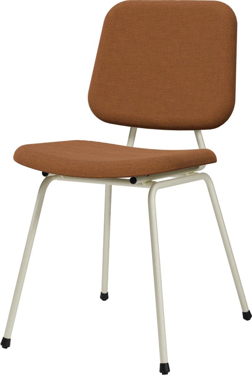 Design In Box - Eetkamerstoel - Eetstoel - Wit/Geel - Metalen Poten