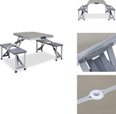 Table De Pique-nique Pliante VidaXL – 4 Tabourets, Aluminium, Verte, Capacité 30 Kg (table) Et 100 Kg (tabouret)