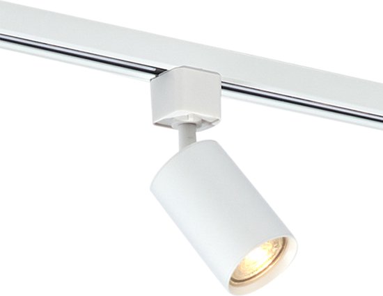 Railverlichting 3m wit – 3 Viror Mesh Spots & 2 Hanglampen