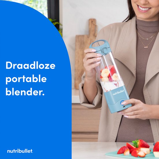 nutribullet Portable - Draagbare Blender To Go - Oplaadbare Blender - Mini Blender On The Go - Draadloos - Baby Blauw van Nutribullet — afbeelding 3