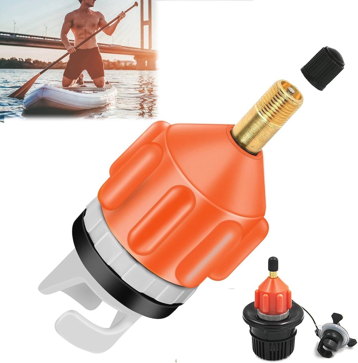 Multifunctionele SUP Klepadapter voor Opblaasbare Boot, Kano, Kajak en Paddleboard