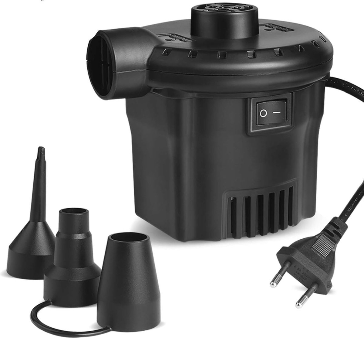 Elektrische Luchtpomp voor Luchtbedden en Opblaasbare Items - 2-in-1 Pomp met Inclusief 3 Mondstukken